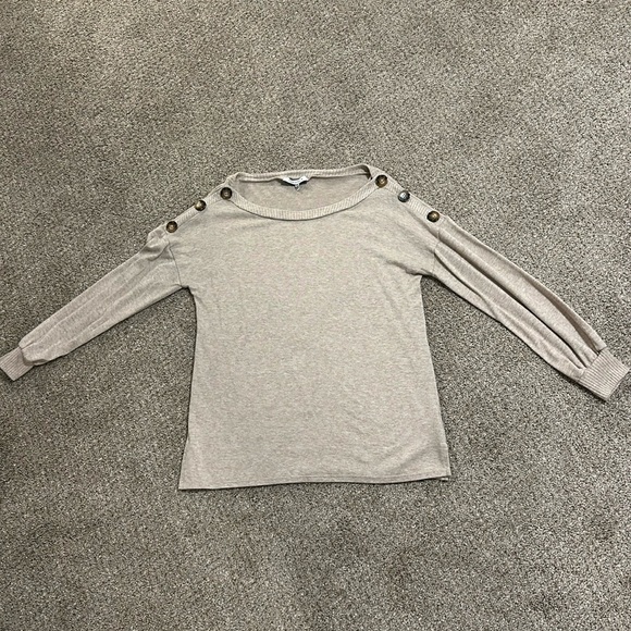 Tan Long Sleeve Top with Buttons - Picture 1 of 1